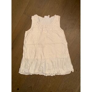 Logo Lavish Cream Lace‎ Sleeveless Peplum Top Crochet Trim Boho Tank Medium